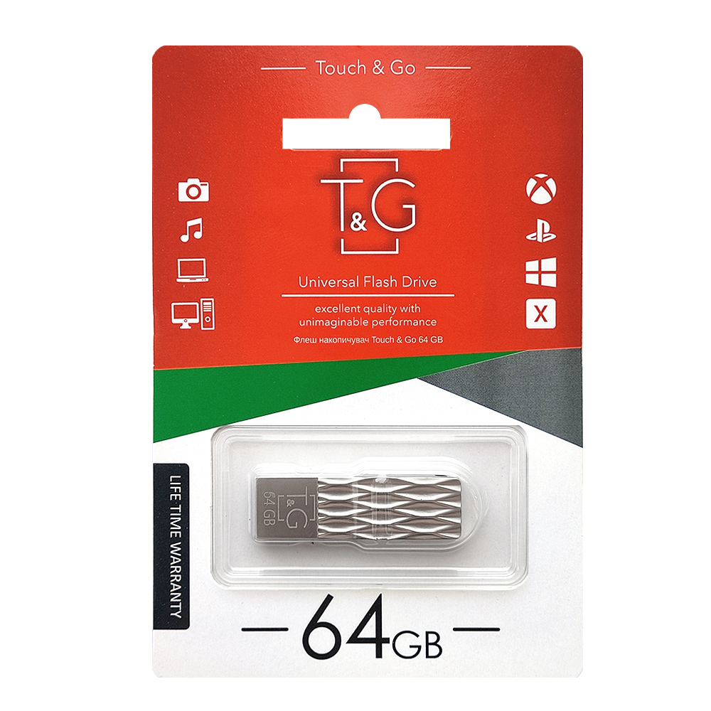 Флеш-накопичувач USB 64GB T&G 103 Metal Series Silver (TG103-64G)